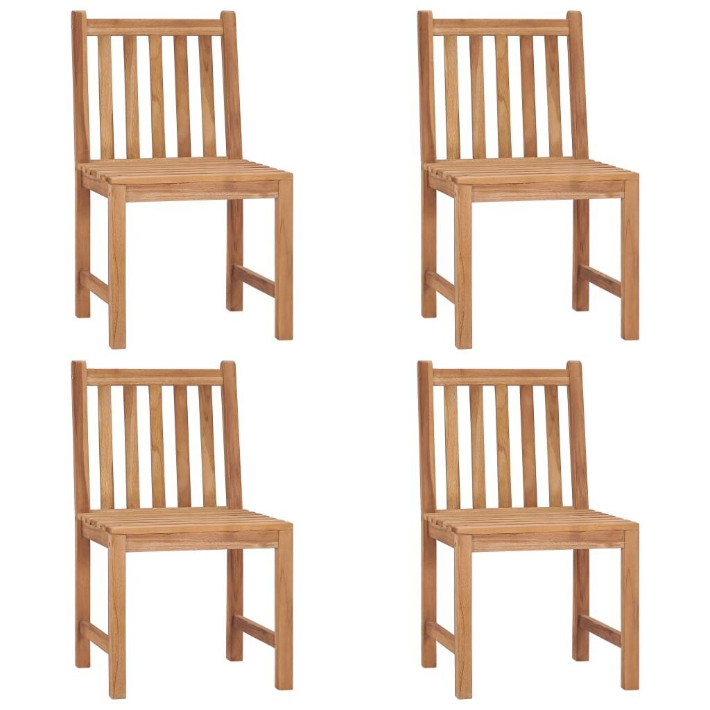 vidaXL dārza krēsli ar matračiem, 4 gab., masīvs tīkkoks cena un informācija | Dārza krēsli | 220.lv
