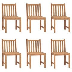 Садовые стулья с подушками vidaXL, 6 шт., массив тикового дерева цена и информация | Садовые стулья, кресла, пуфы | 220.lv