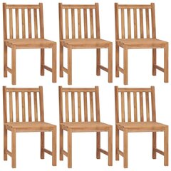 Садовые стулья с подушками vidaXL, 6 шт., массив тикового дерева цена и информация | Садовые стулья, кресла, пуфы | 220.lv