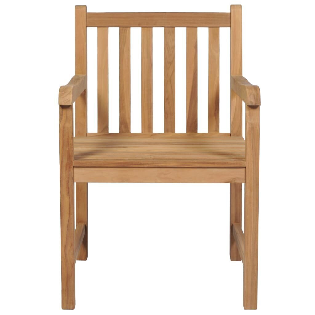 vidaXL dārza krēsli, 2 gab., spilgti zaļi matrači, masīvs tīkkoks cena un informācija | Dārza krēsli | 220.lv