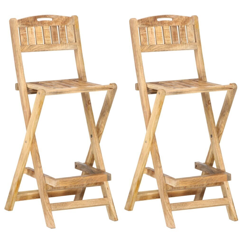 vidaXL saliekami dārza bāra krēsli, 2 gab., mango masīvkoks cena un informācija | Dārza krēsli | 220.lv