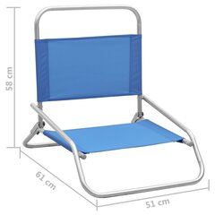 vidaXL salokāmi pludmales krēsli, 2 gab., zils audums cena un informācija | Dārza krēsli | 220.lv