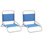 vidaXL salokāmi pludmales krēsli, 2 gab., zils audums цена и информация | Dārza krēsli | 220.lv