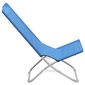 vidaXL salokāmi pludmales krēsli, 2 gab., zils audums cena un informācija | Dārza krēsli | 220.lv
