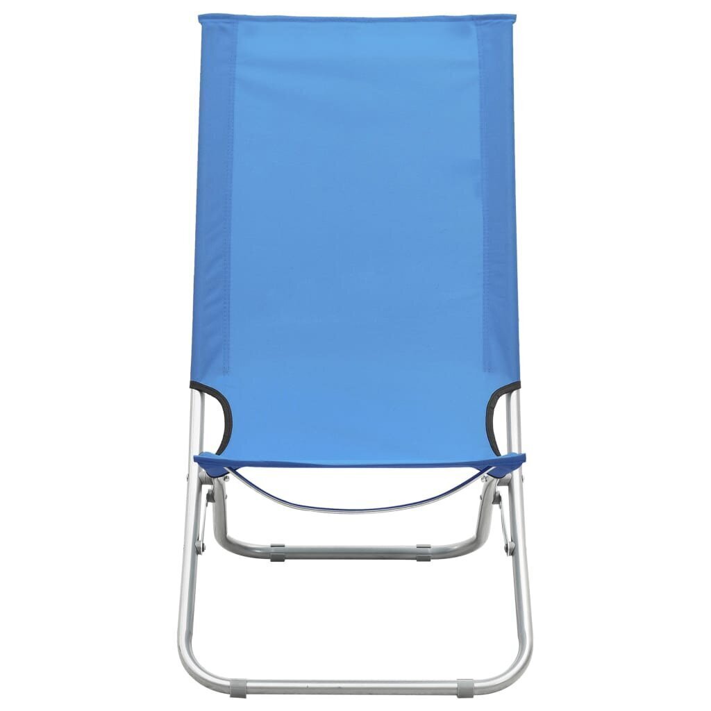 vidaXL salokāmi pludmales krēsli, 2 gab., zils audums цена и информация | Dārza krēsli | 220.lv