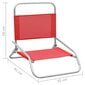 vidaXL salokāmi pludmales krēsli, 2 gab., sarkans audums cena un informācija | Dārza krēsli | 220.lv