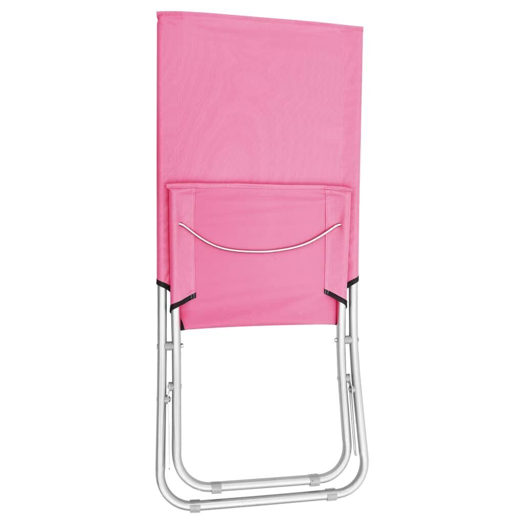 vidaXL salokāmi pludmales krēsli, 2 gab., rozā audums cena un informācija | Dārza krēsli | 220.lv