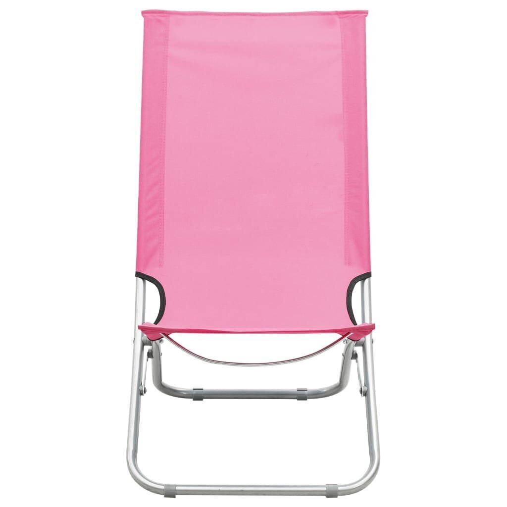 vidaXL salokāmi pludmales krēsli, 2 gab., rozā audums цена и информация | Dārza krēsli | 220.lv