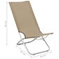 vidaXL salokāmi pludmales krēsli, 2 gab., pelēkbrūns audums cena un informācija | Dārza krēsli | 220.lv