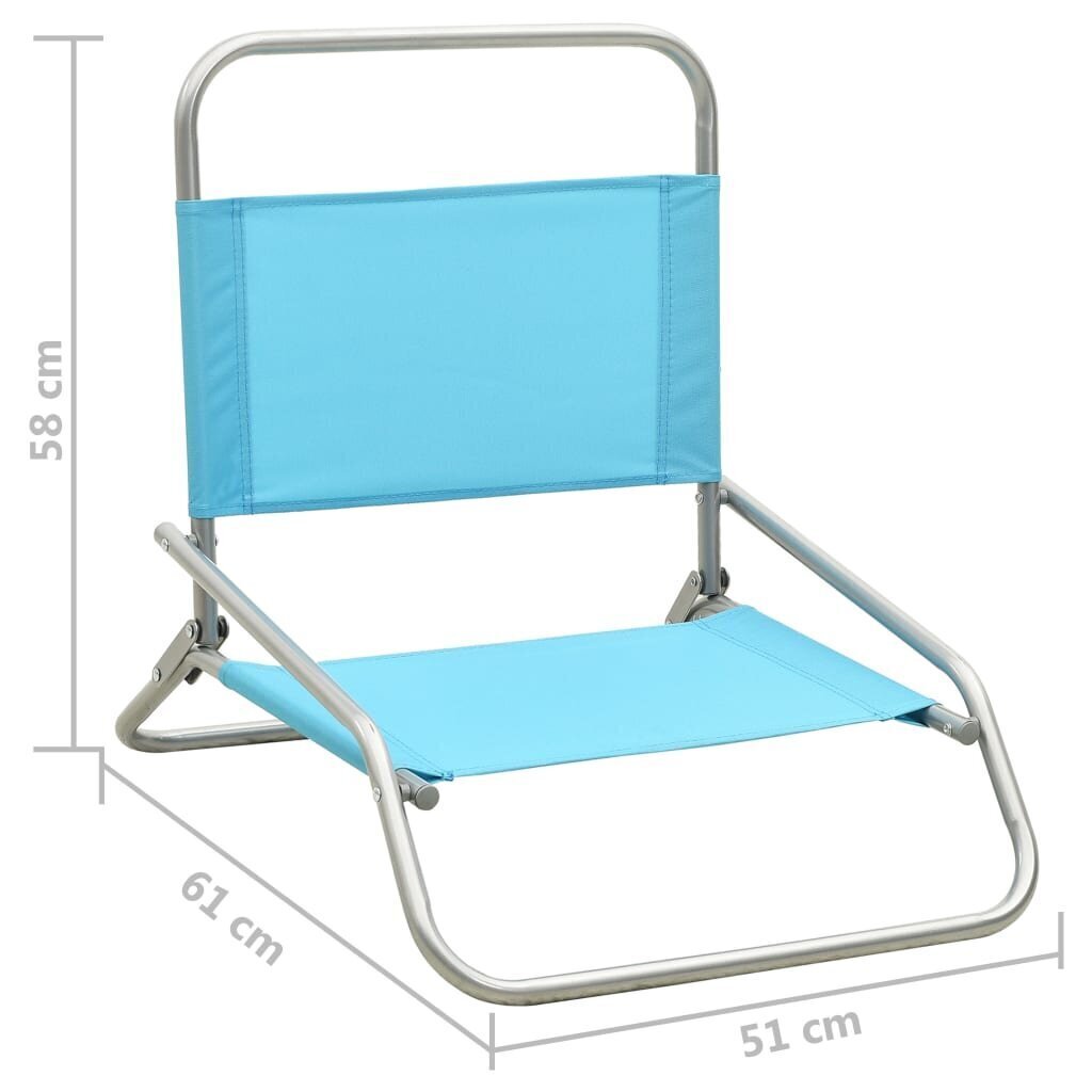 vidaXL salokāmi pludmales krēsli, 2 gab., tirkīzzils audums cena un informācija | Dārza krēsli | 220.lv