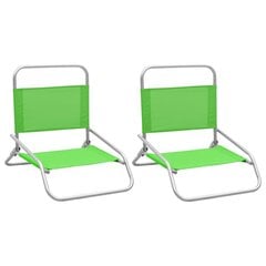 vidaXL salokāmi pludmales krēsli, 2 gab., zaļš audums cena un informācija | Dārza krēsli | 220.lv