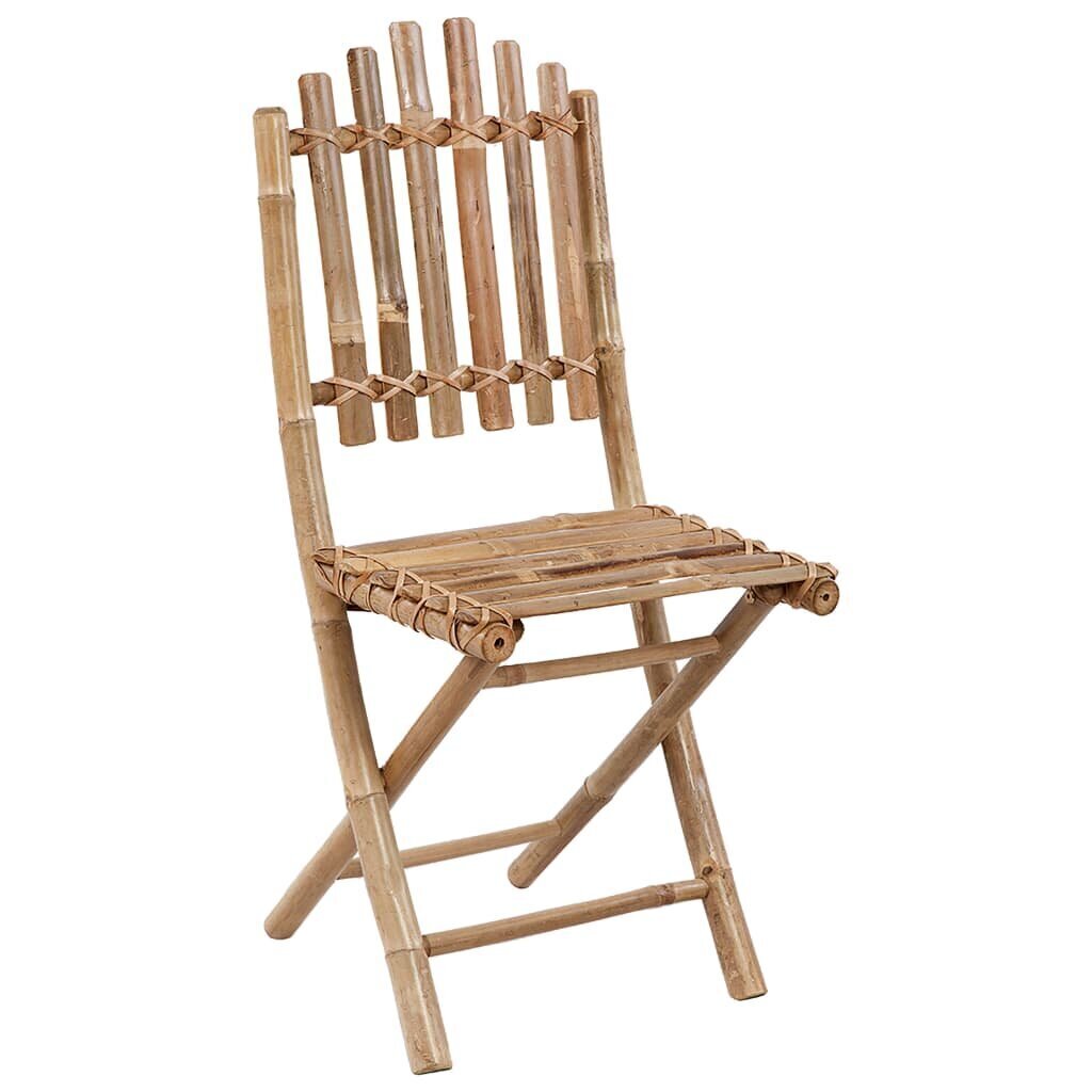 vidaXL saliekami dārza krēsli ar matračiem, 2 gab., bambuss cena un informācija | Dārza krēsli | 220.lv