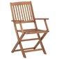 vidaXL saliekami dārza krēsli ar matračiem, 2 gab., akācijas masīvkoks cena un informācija | Dārza krēsli | 220.lv