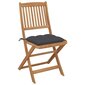 vidaXL saliekami dārza krēsli ar matračiem, 4 gb., akācijas masīvkoks цена и информация | Dārza krēsli | 220.lv