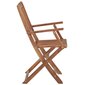 vidaXL saliekami dārza krēsli ar spilveniem, 6 gb., akācijas masīvkoks cena un informācija | Dārza krēsli | 220.lv