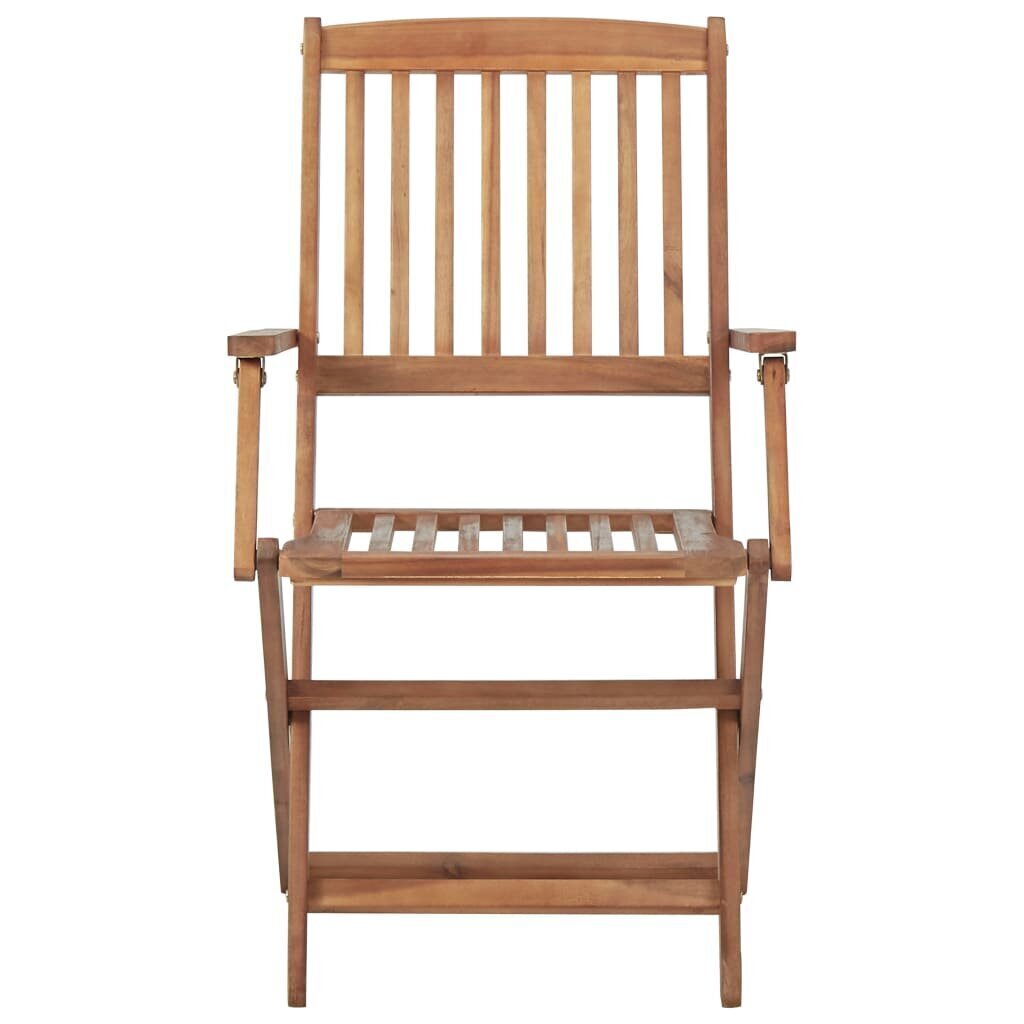 vidaXL saliekami dārza krēsli ar matračiem, 6 gab., akācijas masīvkoks cena un informācija | Dārza krēsli | 220.lv