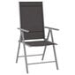 vidaXL saliekami dārza krēsli, 4 gab., tekstilēns, melni cena un informācija | Dārza krēsli | 220.lv
