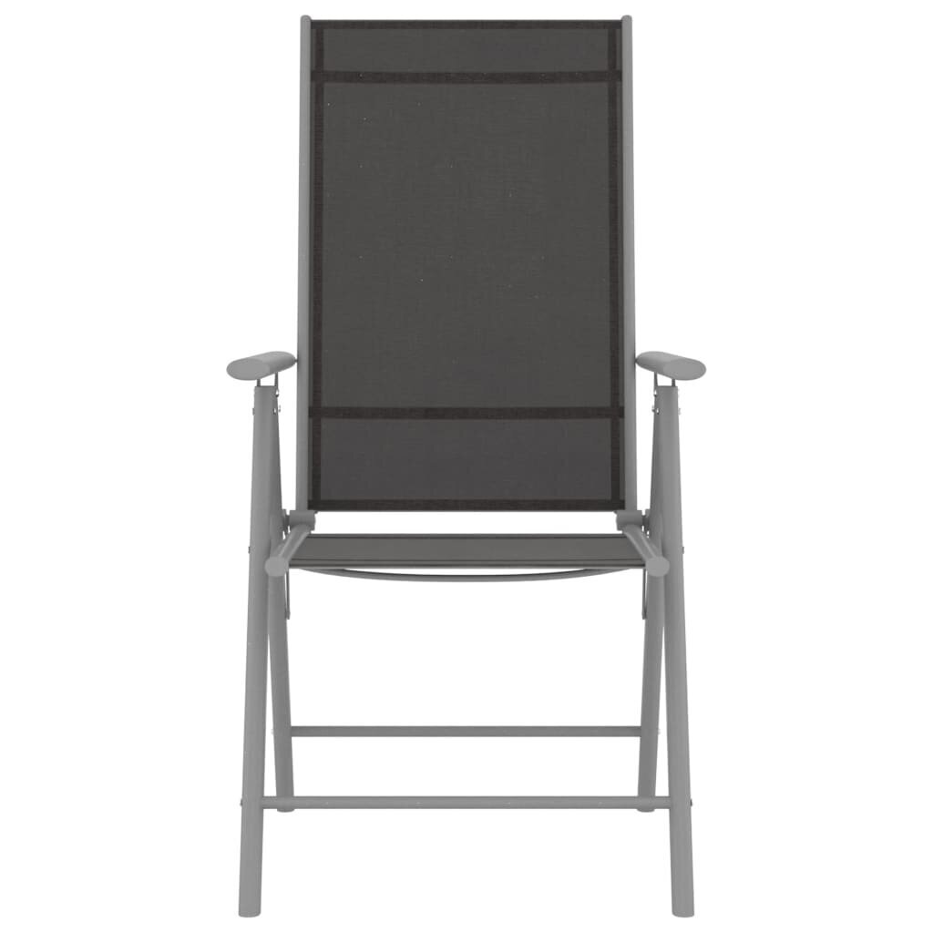 vidaXL saliekami dārza krēsli, 6 gab., tekstilēns, melni cena un informācija | Dārza krēsli | 220.lv