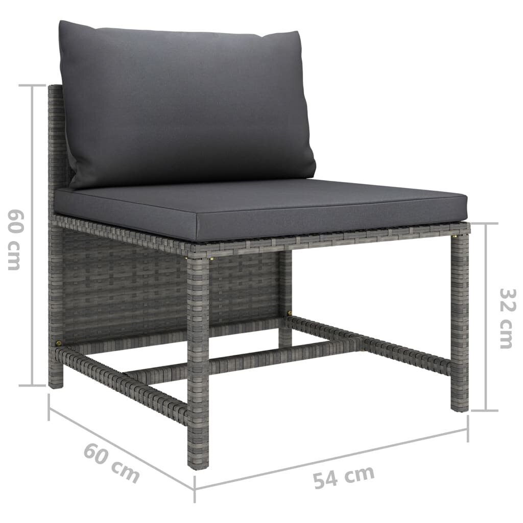 vidaXL Četrvietīgs dārza dīvāns ar spilveniem, pelēks cena un informācija | Dārza krēsli | 220.lv