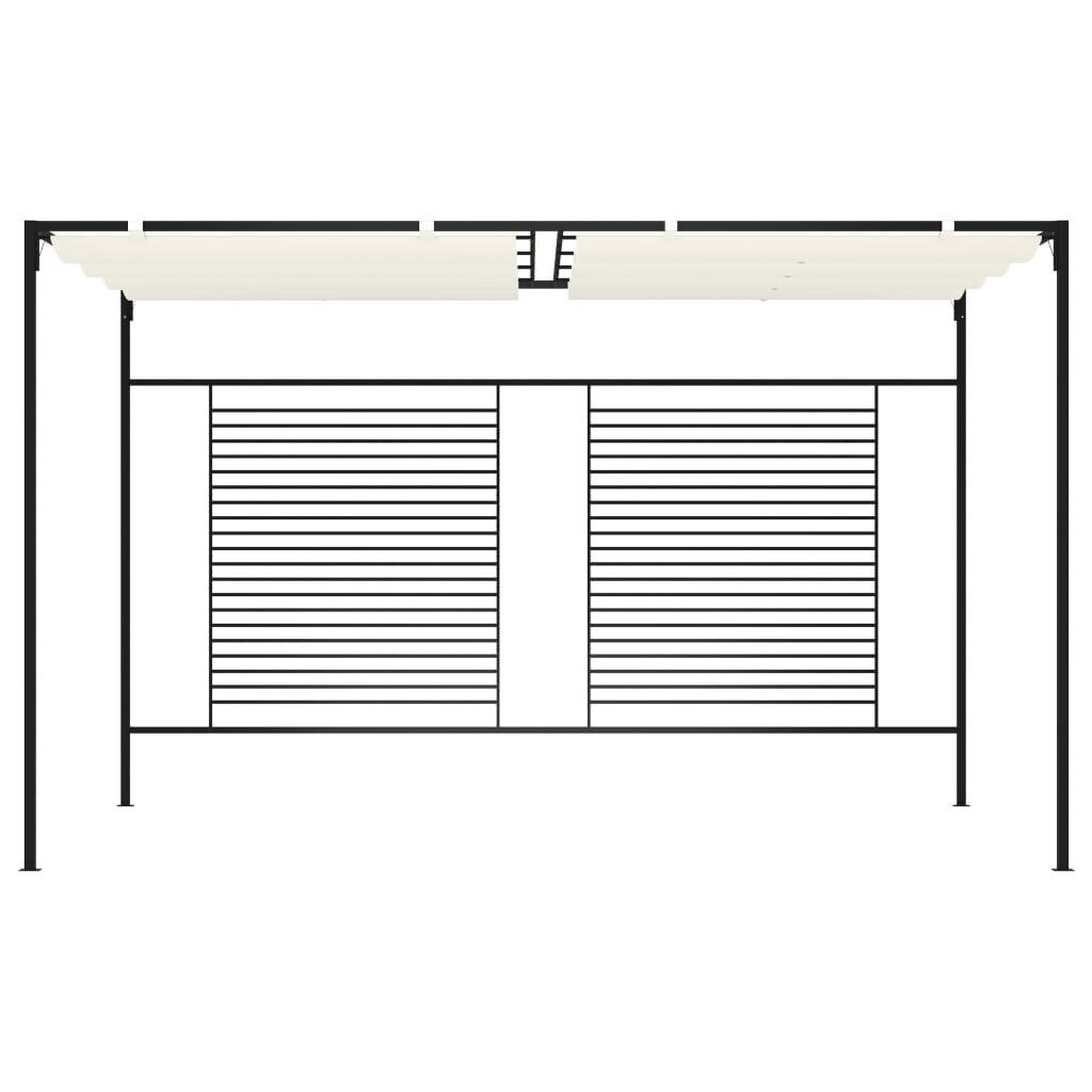 vidaXL dārza nojume ar izvelkamu jumtu, 3x4x2,3m, krēmkrāsas, 180 g/m² cena un informācija | Dārza nojumes un lapenes | 220.lv