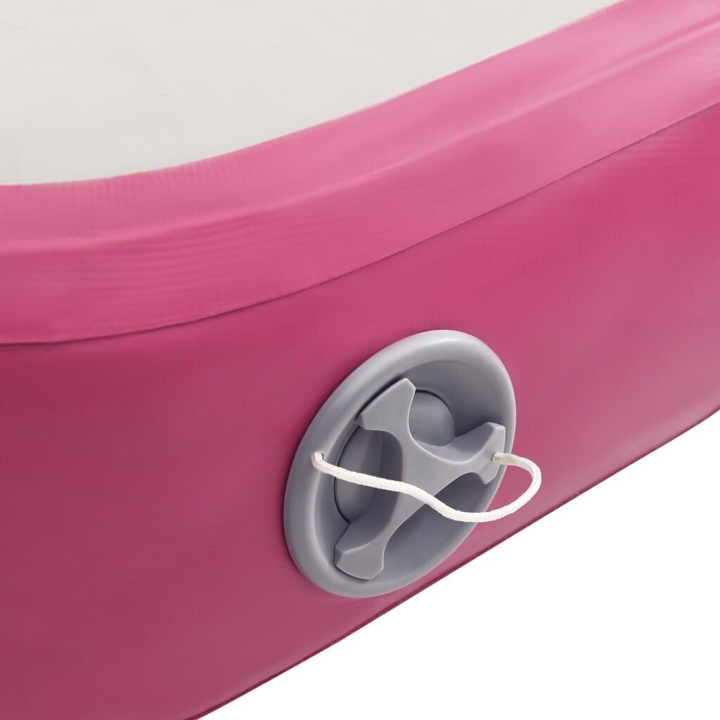 vidaXL piepūšams vingrošanas paklājs ar pumpi, 60x100x15 cm, rozā PVC cena un informācija | Vingrošanas paklāji | 220.lv