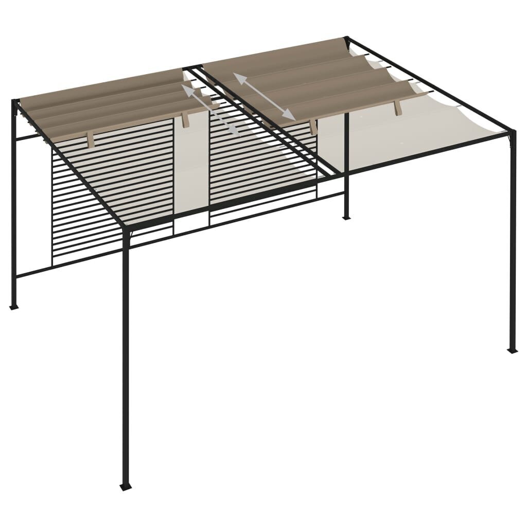 Pavėsinė su įtraukiamu stogu, taupe spalvos, 3x4x2,3m, 180g/m² cena un informācija | Dārza nojumes un lapenes | 220.lv