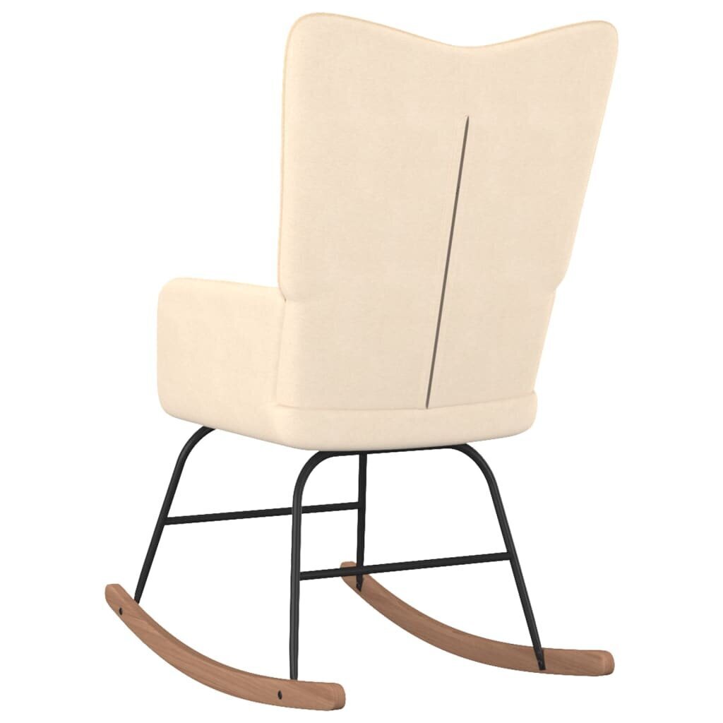 vidaXL Šūpuļkrēsls ar kāju balstu, krēmkrāsas, audums cena un informācija | Atpūtas krēsli | 220.lv