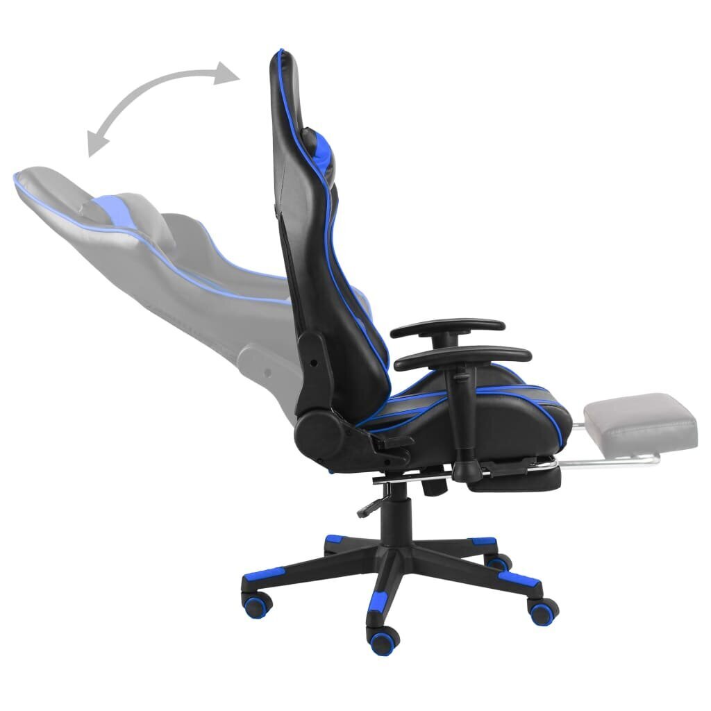 vidaXL datorspēļu krēsls ar kāju balstu, grozāms, zils, PVC cena un informācija | Biroja krēsli | 220.lv