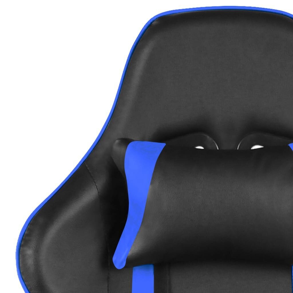 vidaXL datorspēļu krēsls ar kāju balstu, grozāms, zils, PVC cena un informācija | Biroja krēsli | 220.lv