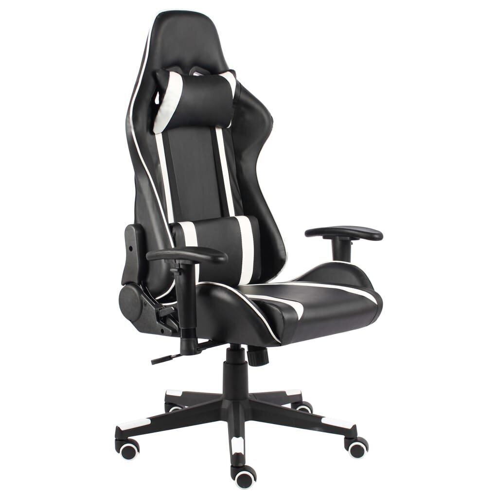 vidaXL datorspēļu krēsls, grozāms, balts, PVC cena un informācija | Biroja krēsli | 220.lv