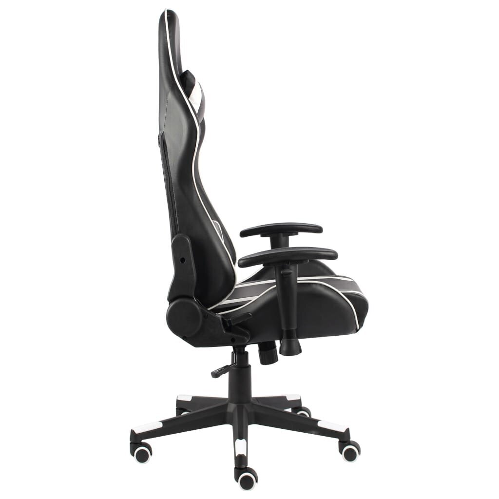 vidaXL datorspēļu krēsls, grozāms, balts, PVC цена и информация | Biroja krēsli | 220.lv