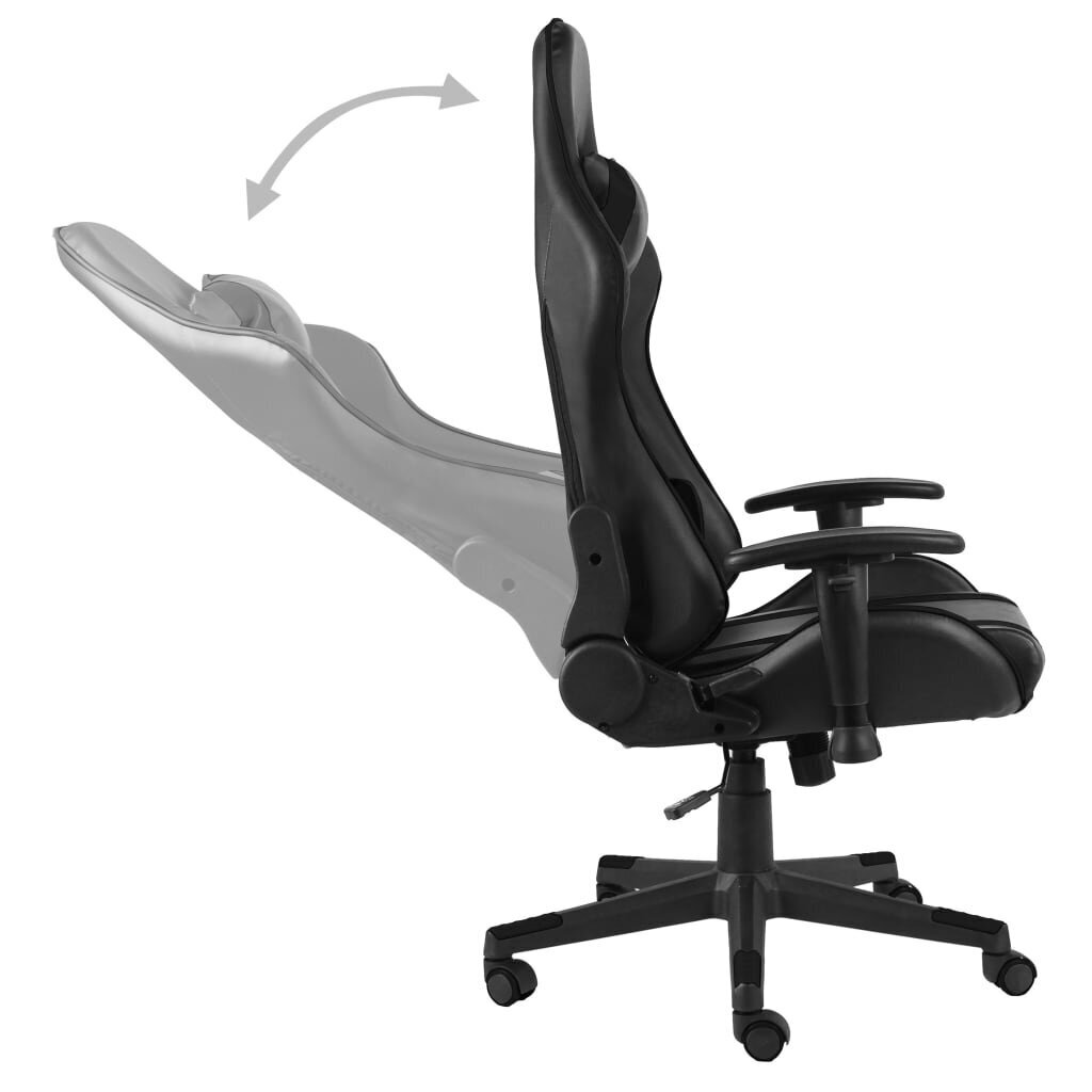 vidaXL datorspēļu krēsls, grozāms, melns, PVC cena un informācija | Biroja krēsli | 220.lv