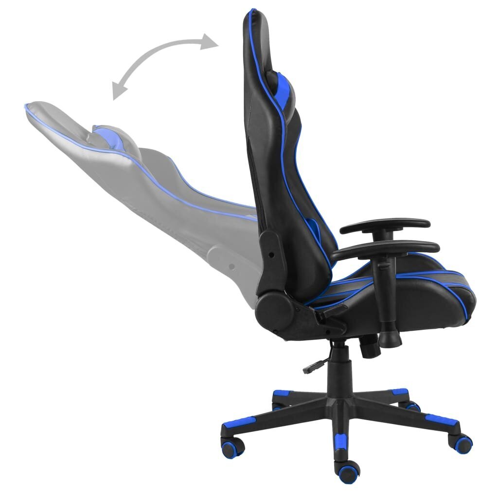 vidaXL datorspēļu krēsls, grozāms, zils, PVC cena un informācija | Biroja krēsli | 220.lv