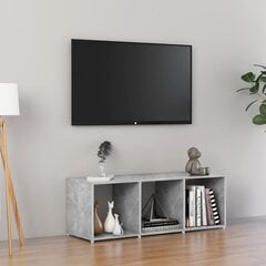 vidaXL TV plaukts, betona pelēks, 107x35x37 cm, skaidu plāksne цена и информация | Тумбы под телевизор | 220.lv