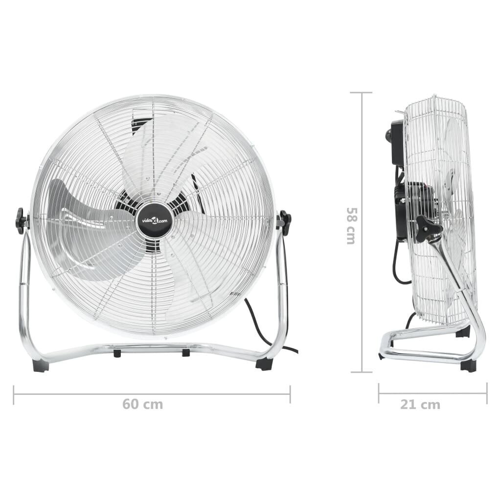 vidaXL grīdas ventilators ar 3 ātrumiem, 60 cm, 120 W cena un informācija | Ventilatori | 220.lv