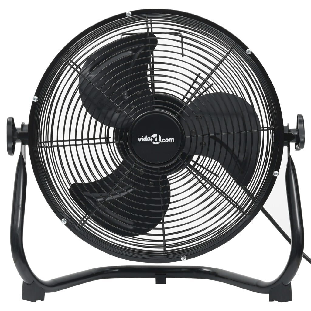 vidaXL grīdas ventilators ar 3 ātrumiem, 55 cm, 100 W, melns цена и информация | Ventilatori | 220.lv