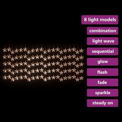 LED žvaigždžių užuolaida, 500 šiltų baltų LED lempučių цена и информация | Гирлянды | 220.lv