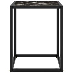 vidaXL kafijas galdiņš, 40x40x50 cm, melnbalts marmora raksts, stikls cena un informācija | Žurnālgaldiņi | 220.lv
