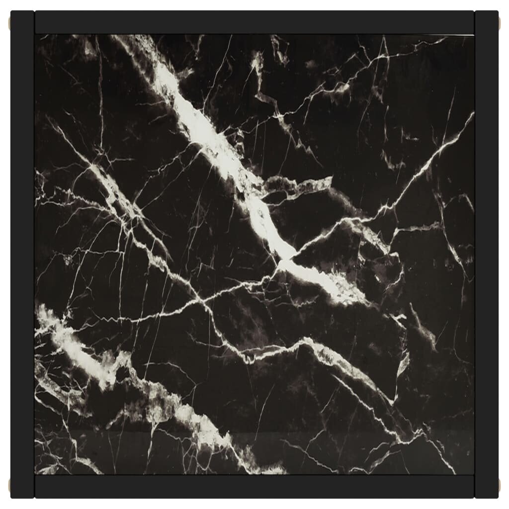 vidaXL kafijas galdiņš, 40x40x50 cm, melnbalts marmora raksts, stikls цена и информация | Žurnālgaldiņi | 220.lv