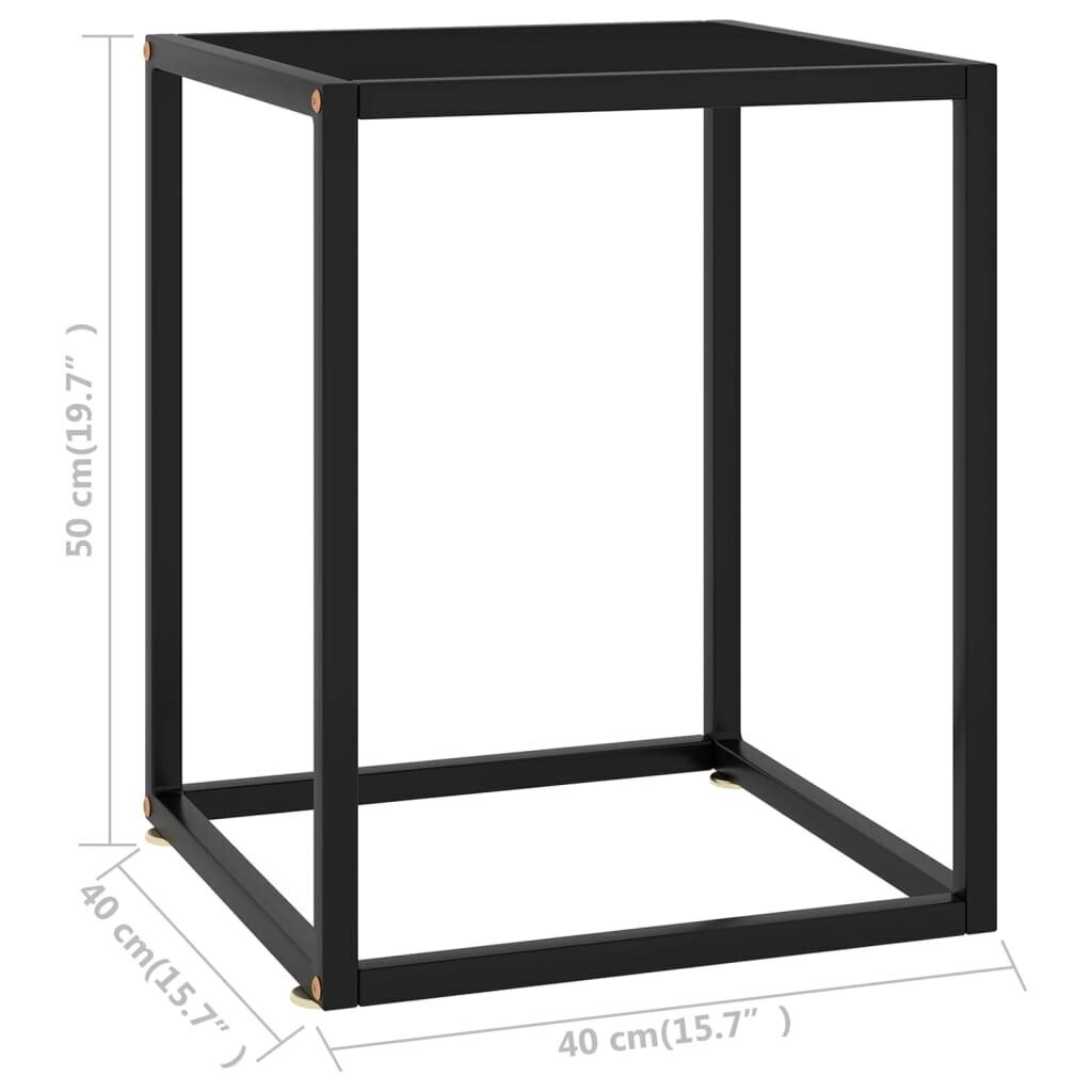 vidaXL kafijas galdiņš, melns, 40x40x50 cm, stikls cena un informācija | Žurnālgaldiņi | 220.lv