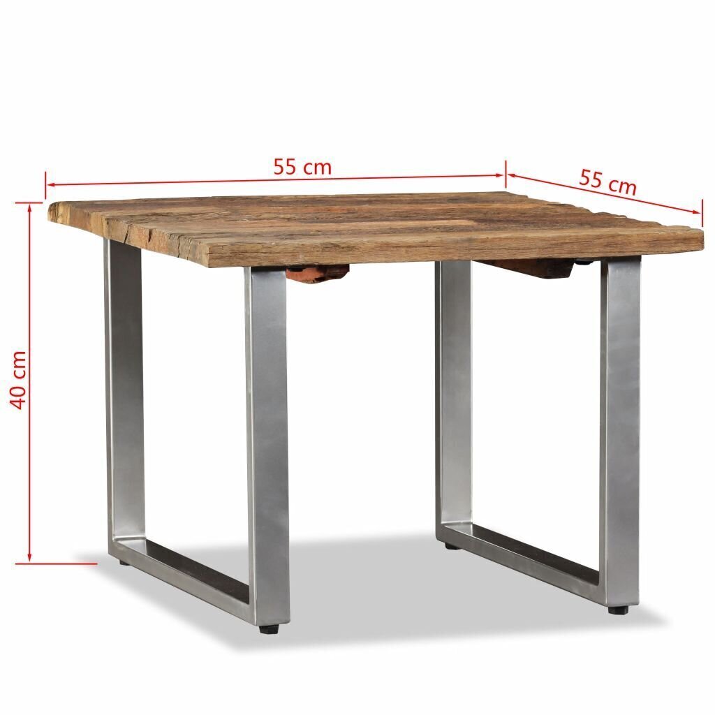 vidaXL kafijas galdiņš, 55x55x40 cm, pārstrādāts masīvkoks цена и информация | Žurnālgaldiņi | 220.lv