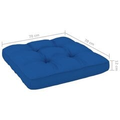 vidaXL palešu dīvāna matracis, 70x70x12 cm, koši zils cena un informācija | Dekoratīvie spilveni un spilvendrānas | 220.lv