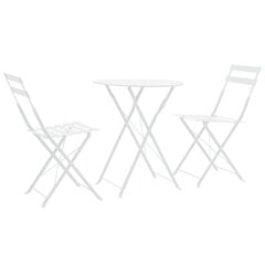 Комплект мебели для бистро, 3 предмета, белый цена и информация | Комплекты уличной мебели | 220.lv