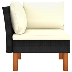 vidaXL stūra dīvāni, 2 gab., PE rotangpalma un eikalipta masīvkoks цена и информация | скамейка со столиком | 220.lv