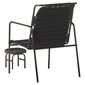 vidaXL atpūtas krēsls ar kājsoliņu, melna dabīgā āda cena un informācija | Dārza krēsli | 220.lv