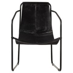 vidaXL atpūtas krēsls, melna dabīgā āda cena un informācija | Dārza krēsli | 220.lv