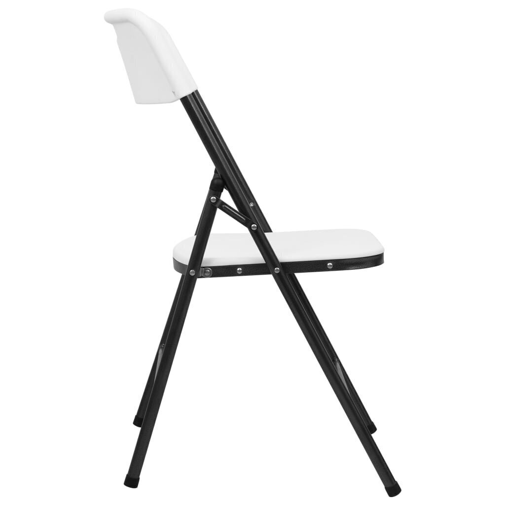 vidaXL saliekami dārza krēsli, 4 gab., HDPE, balti cena un informācija | Dārza krēsli | 220.lv
