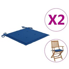 vidaXL dārza krēslu matrači, 2 gab., koši zils audums, 40x40x4 cm cena un informācija | Krēslu paliktņi | 220.lv
