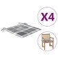 vidaXL dārza krēslu matrači, 4 gab., četrstūru raksts, 50x50x4 cm cena un informācija | Krēslu paliktņi | 220.lv