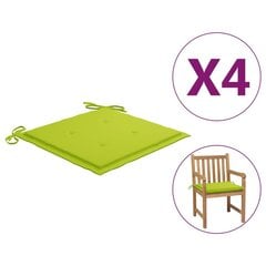 vidaXL dārza krēslu matrači, 4 gab., 50x50x4 cm, spilgti zaļš audums cena un informācija | Krēslu paliktņi | 220.lv